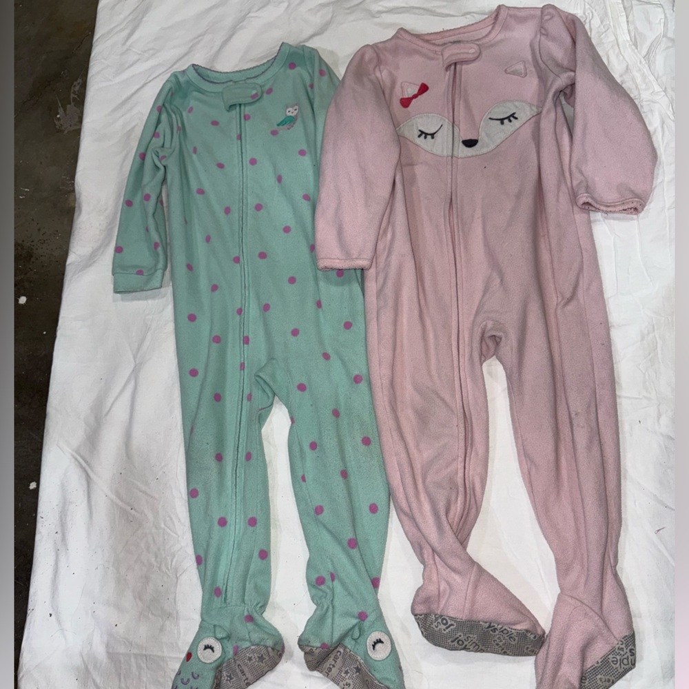 Carter's Green and Pink Kids Pajama Sets
